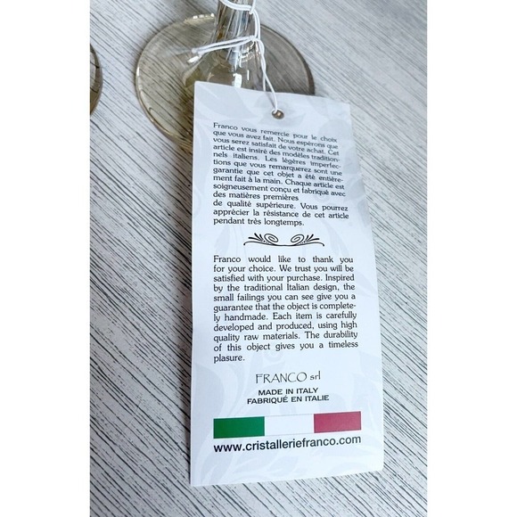 80's Champagne Wine Flutes Franco NWT EMBELLISHED PAIR Wedding Bride Groom Party - Picture 5 of 6